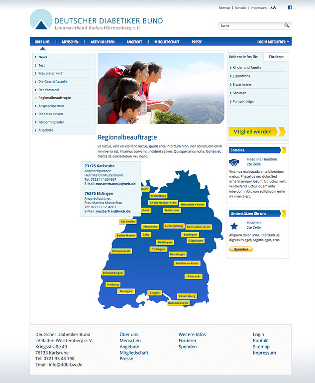 Interaktive Beratungsangeboten und vielfältigen Informationsmöglichkeiten auf der neuen Webseite des DDB-BW