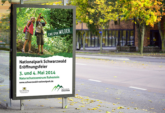 Kampagnen begleitende Poster zur Eröffnungsfeier des Nationalparks Schwarzwald